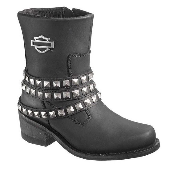 Bottes Harley Davidson Kellyn En Cuir Noir Ref D87029 Botte Moto Femme