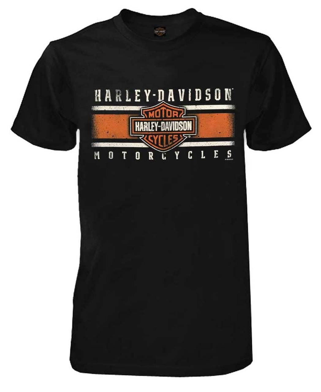 Harley Davidson Hommes Custom Iconic Bands Manches Courtes Col Rond Tee Shirt Noir 30298977 