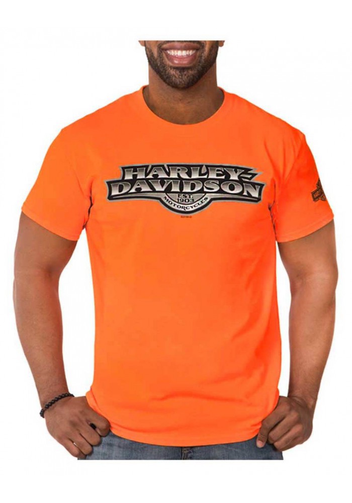 Harley-Davidson Hommes Agile H-D manches courtes col rond T-Shirt Safety Orange 30298719