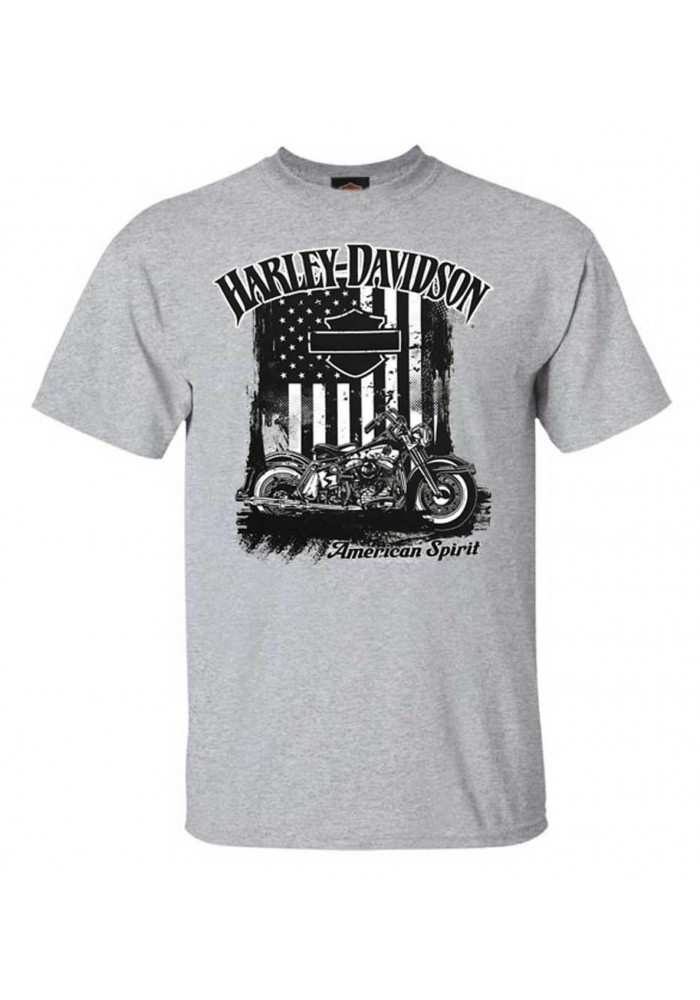 Harley-Davidson Hommes American Spirit manches courtes col rond T-Shirt Gray 30298743