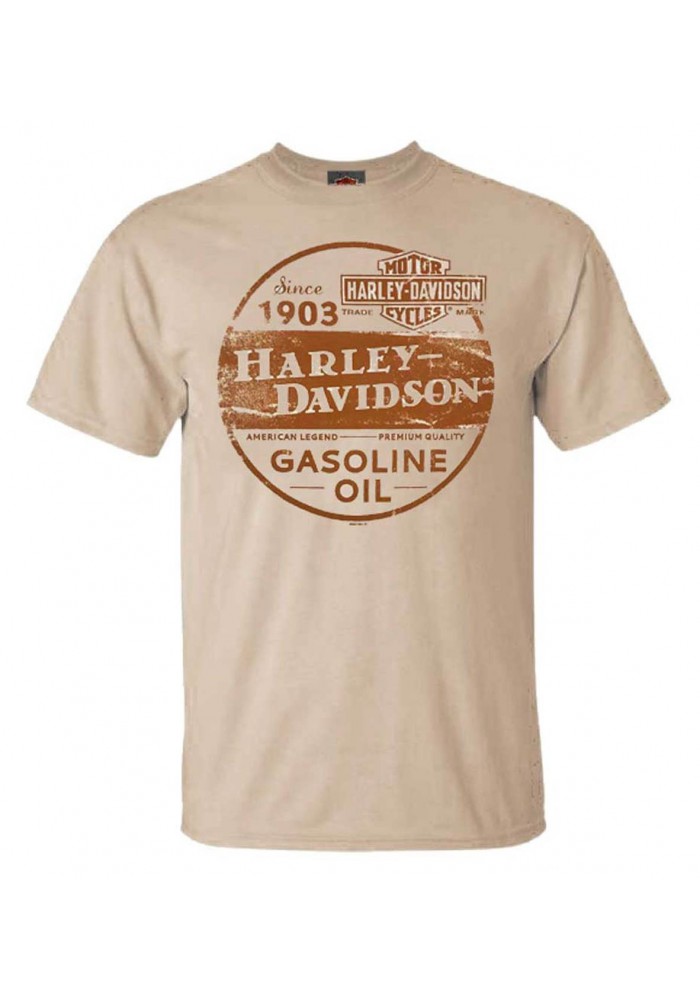 Harley-Davidson Hommes Genuine Trademark col rond manches courtes T-Shirt Tan 30292380