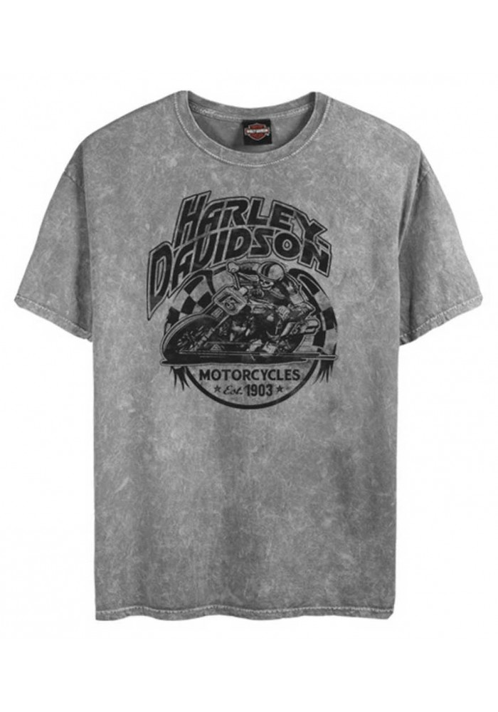 Harley-Davidson Hommes Custom Speed Legend manches courtes Crew Tee Shirt Washed Gray 30297800