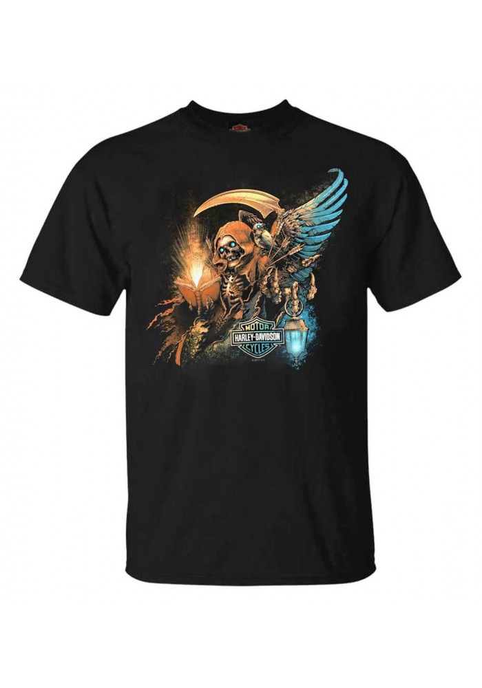 Harley-Davidson Hommes Times Up Reaper col rond manches courtes T-Shirt Noir R002377