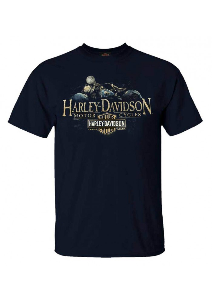 Harley-Davidson Hommes Old Blue Vintage col rond manches courtes T-Shirt Navy Blue R672900078