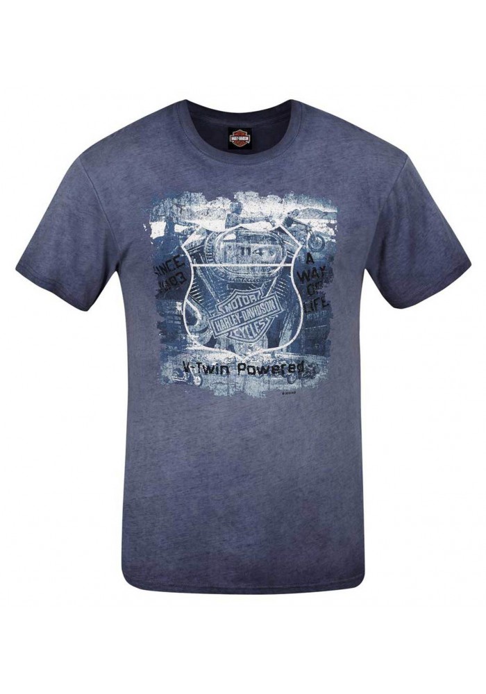 Harley-Davidson Hommes Road Grunge Reverse Dye col rond manches courtes T-Shirt R002922