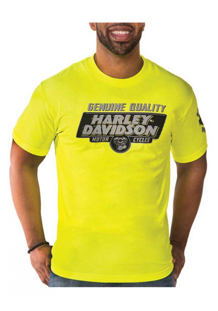 Harley-Davidson Hommes Let's Ride manches courtes col rond T-Shirt - Safety Green 30298733