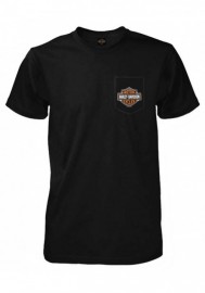 Harley-Davidson Hommes Bar & Shield Logo Chest Pocket manches courtes T-Shirt Noir 30290027