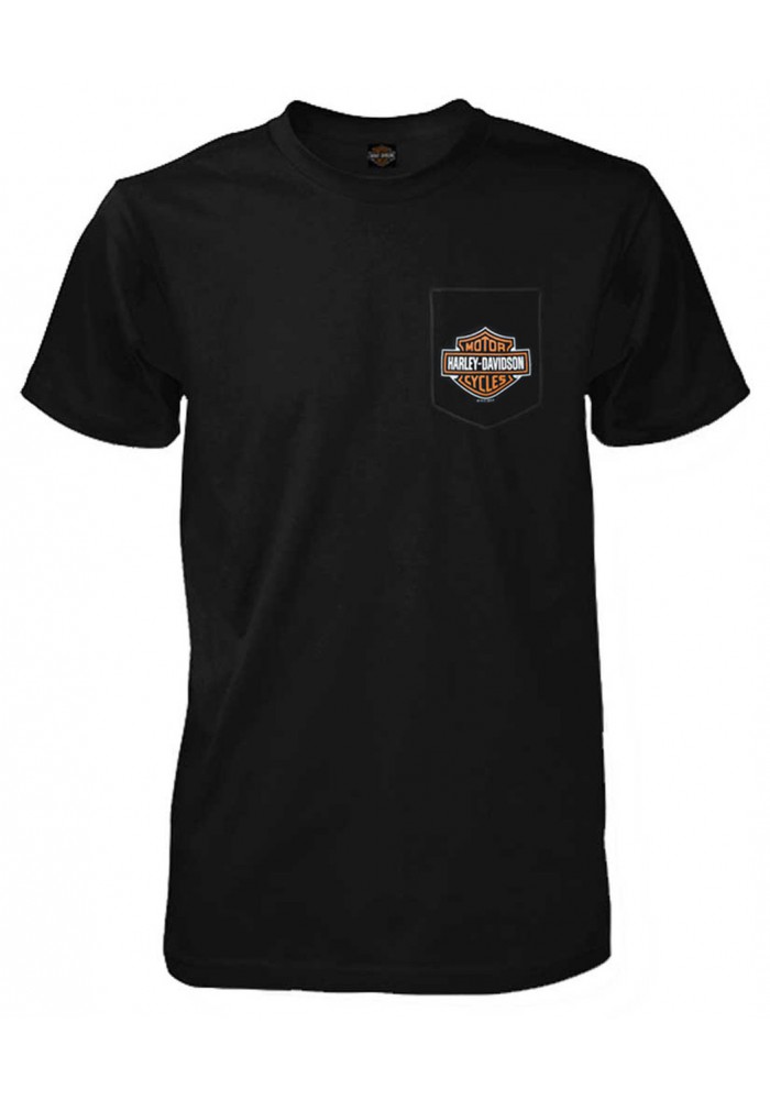 Harley-Davidson Hommes Bar & Shield Logo Chest Pocket manches courtes T-Shirt Noir 30290027