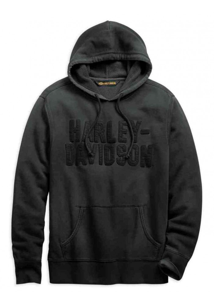 Harley-Davidson Hommes Felt Lettering Slim Fit Pullover Sweat à capuche Gray 99273-19VM