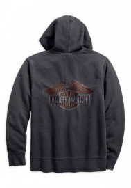 Harley-Davidson Hommes Eagle Logo Slim Fit Zippered Sweat à capuche STee Shirtl Gray 99089-18VM