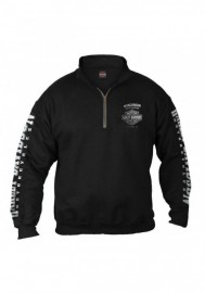 Harley-Davidson Hommes Lightning Crest 1/4 Zip Cadet Pullover Sweatshirt Noir 30293887