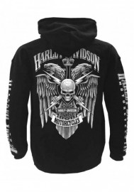 Harley-Davidson Hommes Lightning Crest Pullover à capuche Sweatshirt Noir 30299600