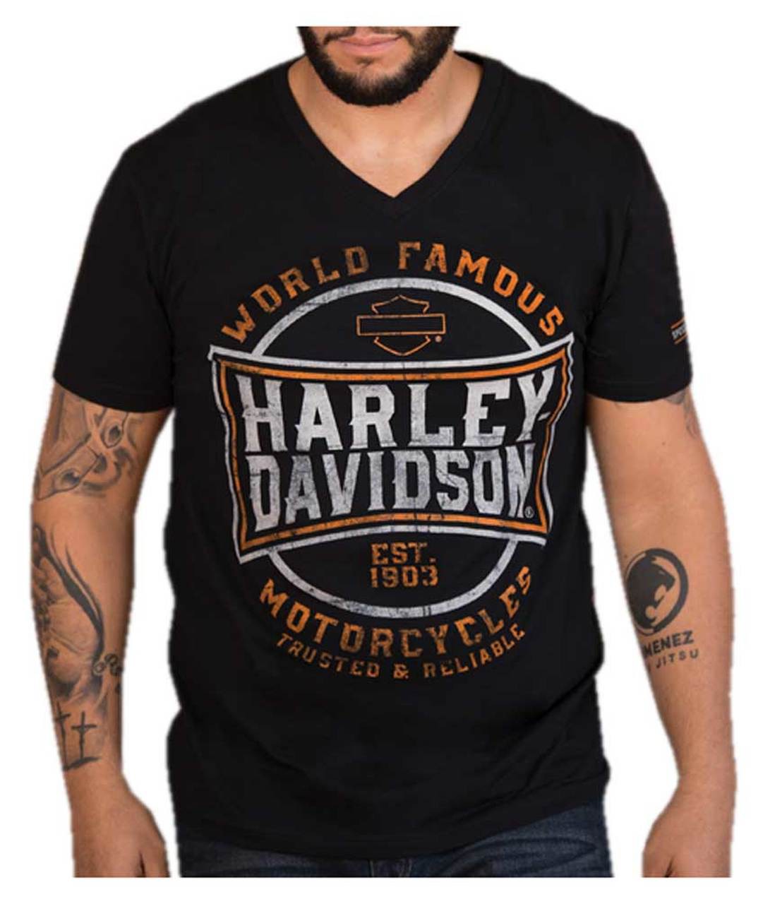 Tee-shirt Homme harley davidson noir - Manches courtes - Imprimé Noir Noir  - Cdiscount Prêt-à-Porter